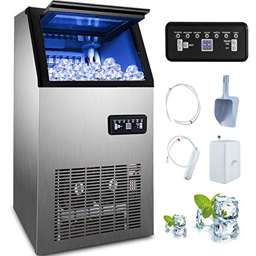 Zomagas Ice Maker, Commercial Ice Maker Machine 120-130LBS/24H