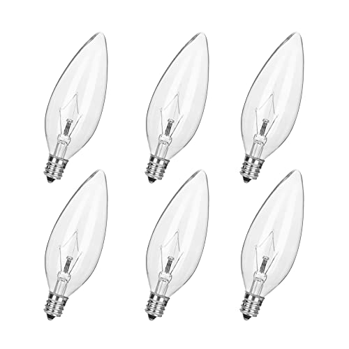 Haraqi 6 Pack E12 Base Incandescent Clear Dimmable Light Bulbs