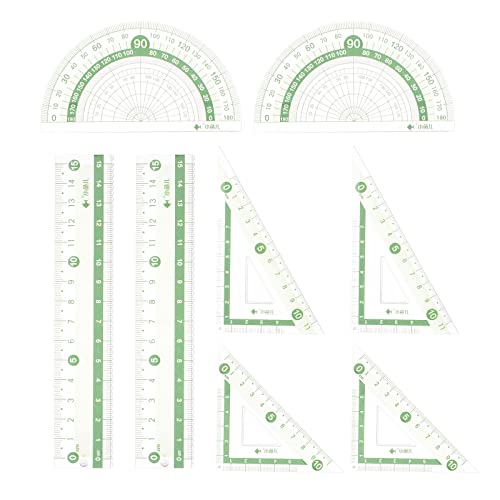 HARFINGTON 8pc Ruler Set, Green