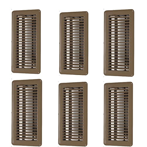 Hartford Ventilation Brown 6 Pack Walkable Floor Registers - Premium Finish