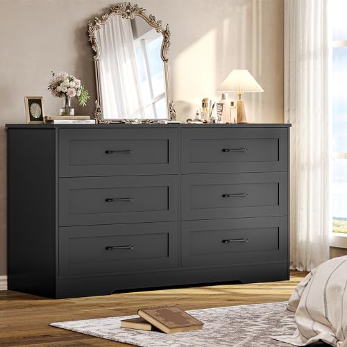 Hasuit 6 Drawer Double Dresser - Stylish and Functional Storage Cabinet