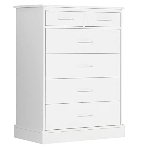 Hasuit White Dresser 6-Drawer Wood Storage Tower