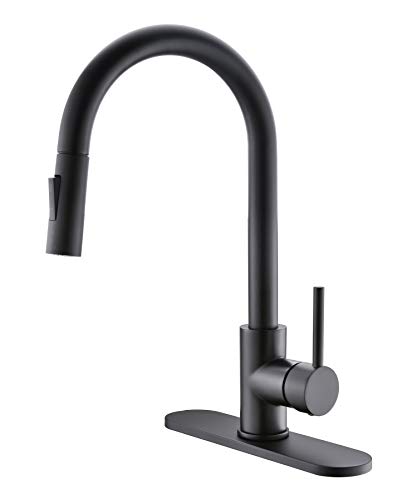 Matte Black Kitchen Faucet with Pull Down Sprayer
