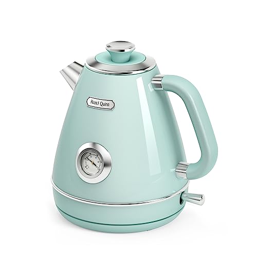 Mint Green 1.7L Retro Electric Kettle with Thermometer