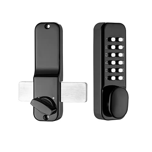 Black Keyless Entry Door Lock with Keypad Deadbolt & Knob