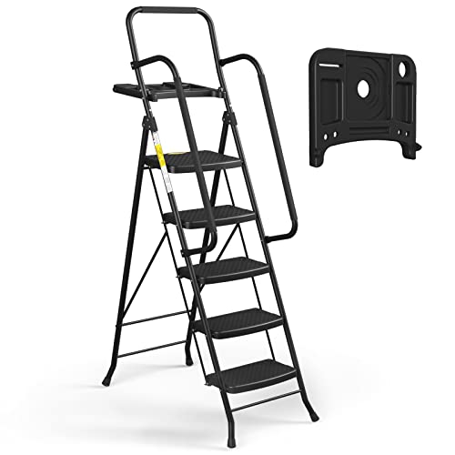 HBTower 5 Step Ladder with Handrails
