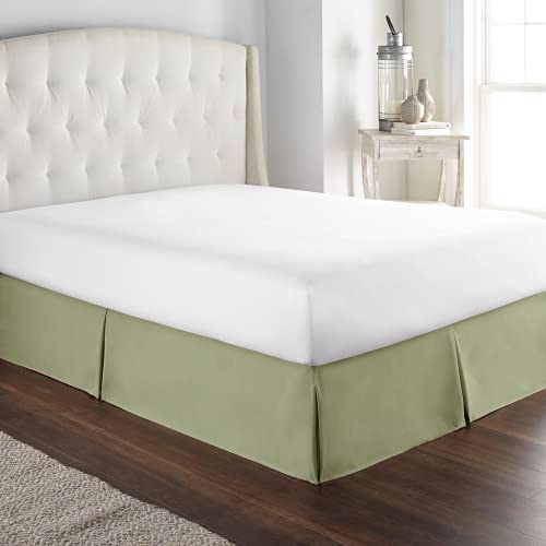 HC Collection Bed Skirt, Soft Microfiber Box Spring Cover, Bed Skirting Queen Size, 14" Inch Drop, Wrinkle & Fade Resistent - Sage