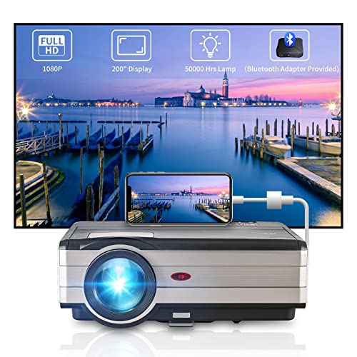 HD Movie Projector - 6500Lumen Home Theater Video LCD LED Projector