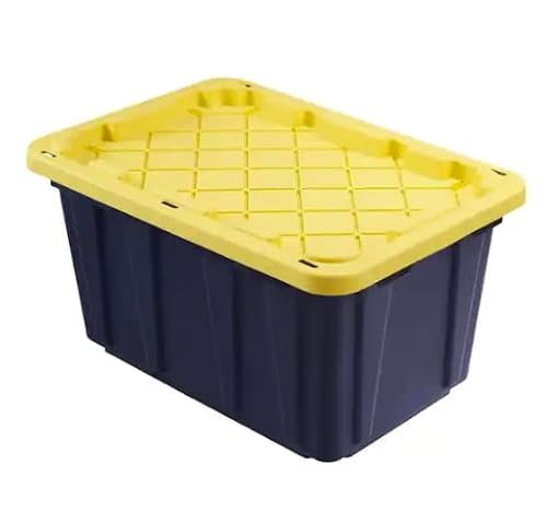 HDX 27 gal. Storage Tote in Black and Yellow