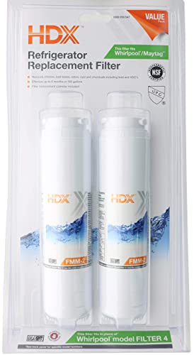 HDX FMM-2 Water Filter for Whirlpool Refrigerators (2 Pack)