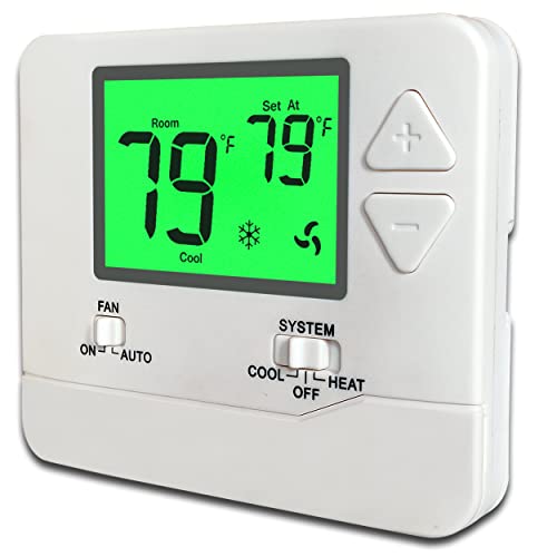 Heagstat Non-Programmable Thermostat with Green LCD Display