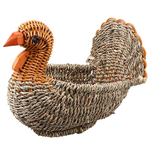 Healifty Chicken Shaped Wire Egg Basket for Easter Table Decoration