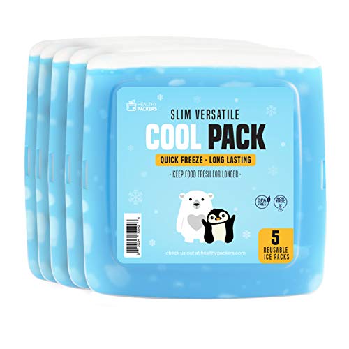 Healthy Packers Lunch Box Ice Packs: Slim & Long-Lasting Freezer Packs