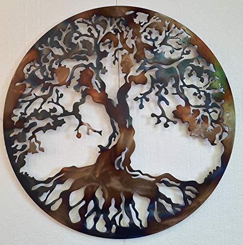 Heat Colored Tree Of Life Metal Art Wall Decor