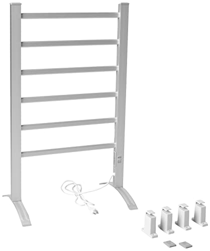 Heat Rails Towel Warmer Drying Rack with Timer, Brushed Chrome