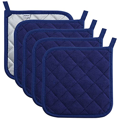  Rorecay Silicone Pot Holders Sets: Heat Resistant Oven Hot Pads  with Pockets Non Slip Grip Large Potholders for Kitchen Baking Cooking, Quilted Liner, 9.8 x 7.6 Inches, Gray