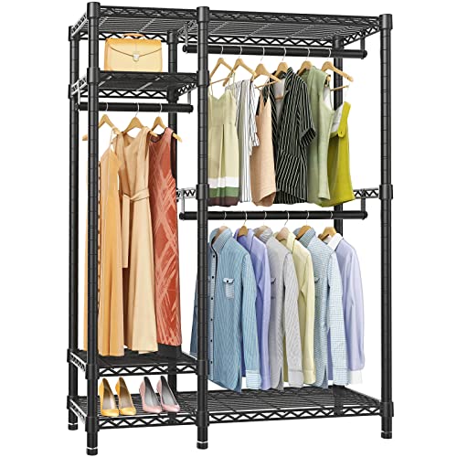 HOKEEPER Heavy Duty Metal Clothes Rack with 6 Shelves, 600 lbs Capacity,  47.24L x 15.74W x 70.86H, Brown