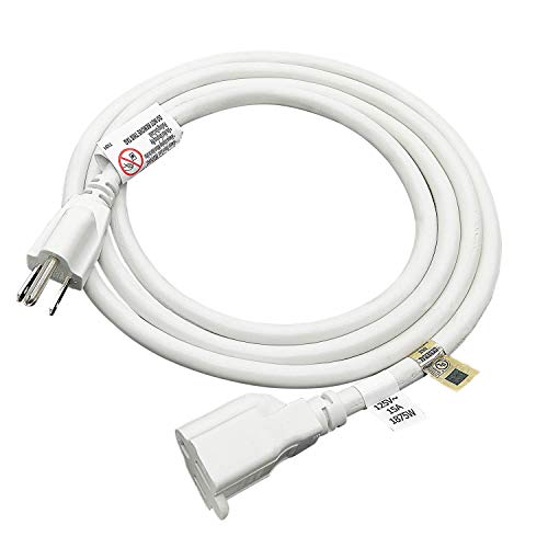 Heavy Duty Extension Cord 6 Feet 14 AWG 15A White