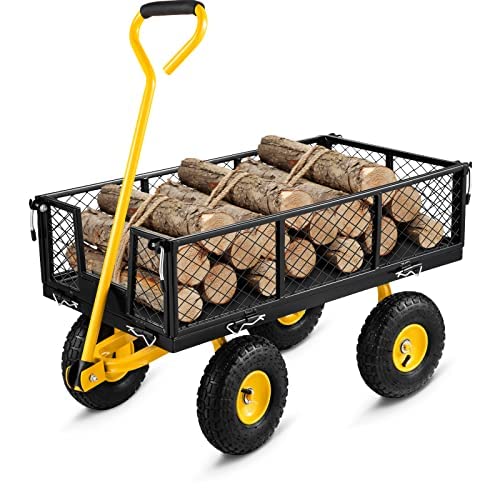 Heavy Duty Garden Wagon with Removable Sides & 10-inch Wheels