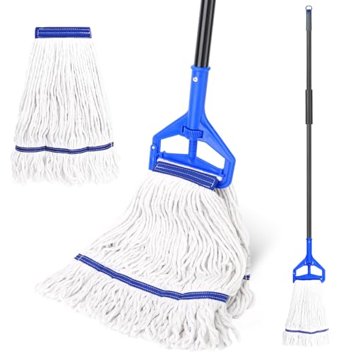Heavy Duty Loop-End String Mop with Extra Mop Heads