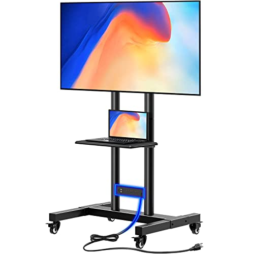 Height Adjustable Rolling TV Stand