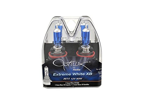 HELLA Optilux XB H11 Xenon White Halogen Bulbs 12V 80W 2 Pack