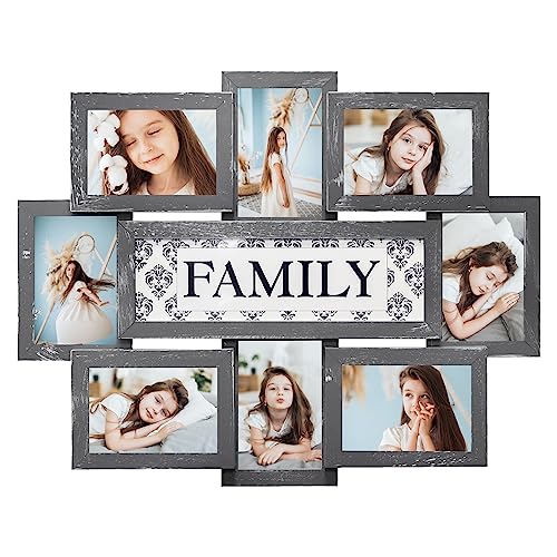 SONGMICS 4x6 Collage Picture Frames, Family Photo Collage Frame Set of 4  for Wall Decor, Glass Front, Wall Hanging or Tabletop