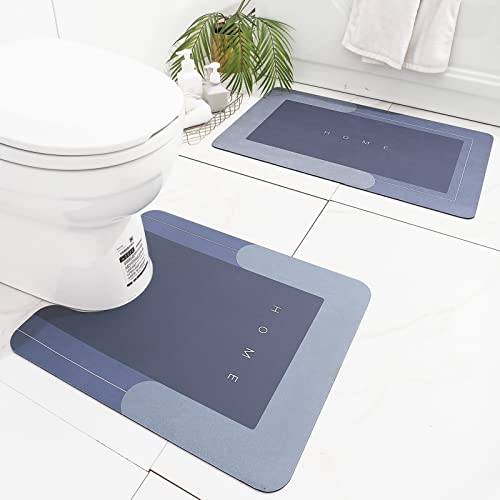 HelloTree Ultra Soft Napa Skin Bath Mat and U-Shaped Toilet Rug