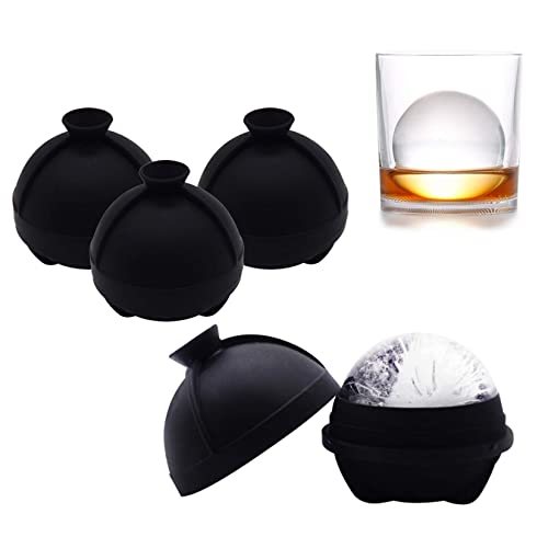 Helpcook Ice Ball Molds 4 Pack: Silicone Sphere Ice Molds