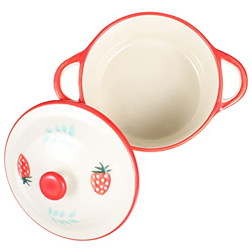Hemoton Ceramic Egg Steaming Bowl with Lid