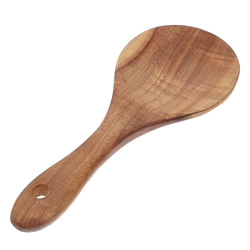 Hemoton Wooden Rice Paddle - Asian Kitchen Scoop Ladle