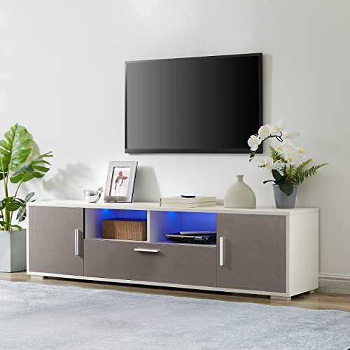 Henf Modern TV Stand with LED Light