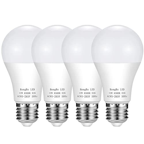 HengBo LED Light Bulbs 100W Equivalent, 6500K Daylight, Pack of 4