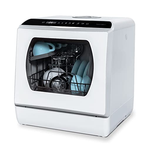 Comfee' Countertop Dishwasher, Portable Dishwasher with 6L Built-In Water Tank, Mini Dishwasher with More Space Inside, 7 Programs, UV Hygiene& Auto