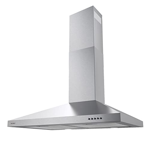 30 Inch Stainless Steel Wall Mount Range Hood for Kitchen with Charcoal Filter
