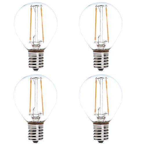 HERO-LED S11 Dimmable 2W LED Filament Bulb, Warm White, 4-Pack