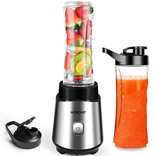 Single Serve Blender, Personal Blender for Smoothies and  Shakes, Smoothies Blender with 2 Tritan BPA-Free 20Oz Blender Cups and  Cleaning Brush, 300W: Home & Kitchen