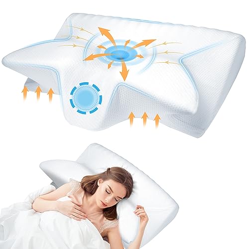 8X Support Side Sleeping Pillow for Neck Pain Relief, Adjustable Cervical  Pillow Fit Shoulder Perfectly, Ergonomic Contour Memory Foam Pillows with