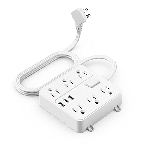 HEZI 6 ft Power Strip with USB Ports and Outlets