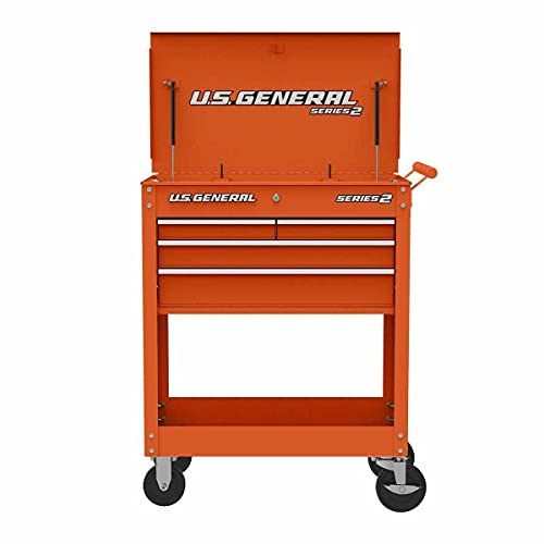HFT 4 Drawer Roller Cart Tool Cabinet - 580 lb. Capacity - Orange