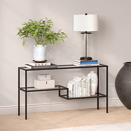 H&H 55" Wide Rectangular Console Table in Blackened Bronze