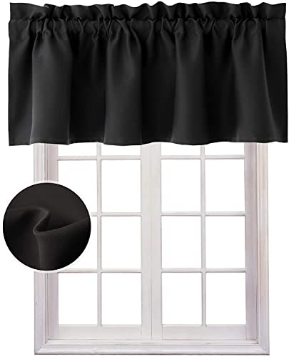 Hiasan Black Valance Kitchen Curtains - 42 x 18 Inches