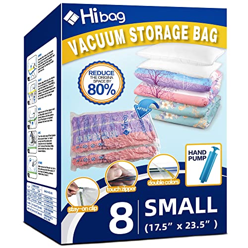 8 Small Vacuum Storage Bags for Clothes with Hand-Pump
