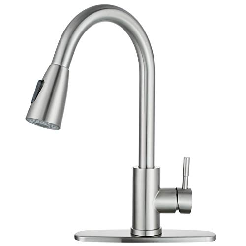 High Arc Single Handle Brushed Nickel Kitchen Faucet