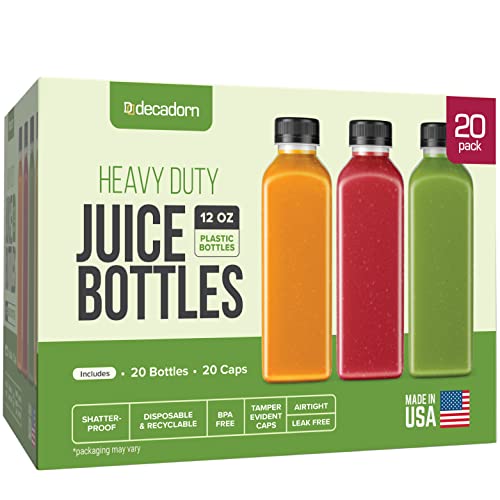 High-Quality DECADORN 12oz Juice Bottles - Leak-Proof, Reusable, and Versatile