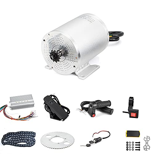 High Speed Brushless DC Motor Kits 2000W 60V Electric Gokart Motor 4250RPM Rated Mid Motors with Controller Pedal Throttle for E-Scooter E-Bike Dirt Bike Motorcycle