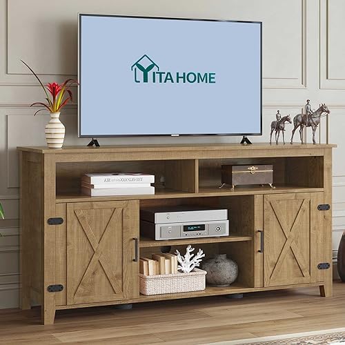 Highboy Farmhouse Barn Door TV Stand