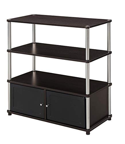 Highboy TV Stand with Storage Cabinets and Shelves