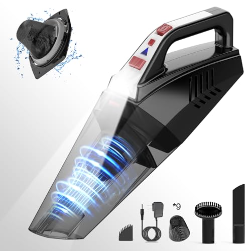  ADPTOYU 3-in-1 Portable Small Cordless Handheld Vacuum Cleaner  Rechargeable with 9000PA Powerful Suction for Car/Office/Home