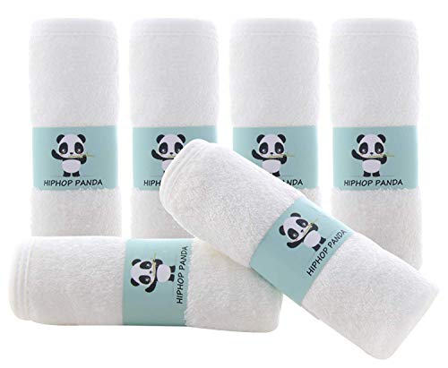 Soft Bamboo Baby Washcloths - Gentle Bath Towels for Newborns - 6 Pack